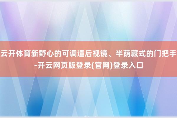 云开体育新野心的可调遣后视镜、半荫藏式的门把手-开云网页版登